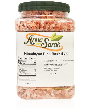 Anna and Sarah Himalayan Pink Rock Salt in Jar, 5 Lbs