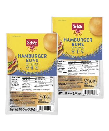 Schar Gluten Free Hamburger Buns - 10.6oz Bag (2 Pack) | Certified Gluten-Free & Delicious - Buy Online on GoSupps.com