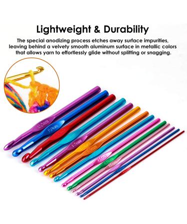 Aluminum Crochet Hooks Set for Arthritic Hands - Knitting Needles for Yarn Craft - Perfect Gift for Women - Buy Online on GoSupps.com