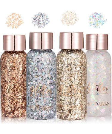 4-Piece Glitter Gel Set - Mermaid Sequins & Chunky Glitter for Face & Body Makeup | Perfect for Masquerade Parties - Buy Online on GoSupps.com