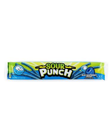 Sour Punch Straws Blue Raspberry - 2oz Tray, Pack of 24 | Sweet & Sour Flavored Chewy Candy - Buy Online on GoSupps.com