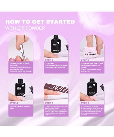 Dip Powder Nail Kit Starter - 4 Edgy Purple Dipping Powders & Liquid Set | Base Activator Top Coat | DIY Nail Art at Home - Purple Series - Buy Online on GoSupps.com