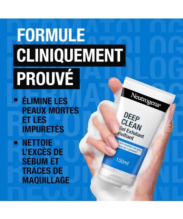 Neutrogena Gel Exfoliant Vivifiant (tube de 150 ml) Nettoyant visage pour une peau d'apparence saine Soin visage pour une peau plus lisse apr s une semaine d'utilisation 150 ml (Lot de 1) Gel Exfoliant Vivifiant - Buy Online on GoSupps.com