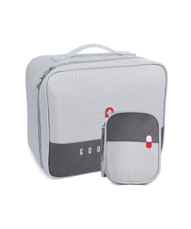 Romon 2 piece of medication bag travel pharmacy bag waterproof large & small medication bag travel portable medicine storage bag for home office travel gray - Buy Online on GoSupps.com