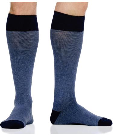 Vim & Vigr Cotton Compression Stockings 20-30 mmHg Medical Grade - Navy Blue Marl Size M/L - International Shipping Available - Buy Online on GoSupps.com