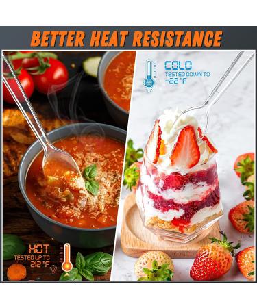 6.8 Inch Large Size Heavy Duty Plastic Spoons - 84 Count Pack | Heat Resistant & BPA Free | Premium Disposable Spoons for Parties - Clear & Durable - Buy Online on GoSupps.com