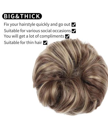 Qunlinta Messy Bun Hair Piece | Updo Scrunchies Hair Extensions | Light Brown Mix Ash Blonde | for Women & Girls - 1 Piece - Buy Online on GoSupps.com