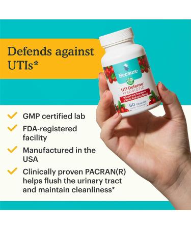 Probiotics Cranberry UTI Defense Capsules for Women - 60 Capsules, Plant Based & Non GMO - Supports Healthy Urinary Tract with Added Bladder Support - Buy Online on GoSupps.com