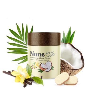 Nune Foaming Hand Soap Tablets 6 Pack - 48 fl oz total (8 oz/tablet) - Natural and Moisturizing Foaming Soap Refills - Coconut & Vanilla