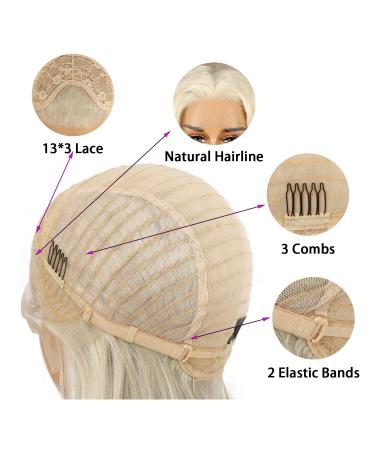 SAPPHIREWIGS 24 Long Rose Gold Blonde Curly Synthetic Lace Front Wig - Heat Resistant for Daily Makeup and Wedding Parties - Buy Online on GoSupps.com