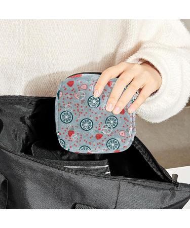 Portable Period Pouch | Tampon Storage Bag & Organizer | Wallet-sized Feminine Product Holder - Lemon Strawberry Ice Cube Design - 4.7x6.6 in - Buy Online on GoSupps.com