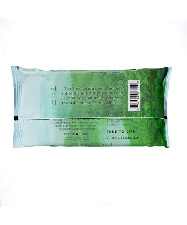 Earth Therapeutics Makeup Remover Wipes - Tea Tree Oil Cleansing Towelettes | Remove Makeup & Waterproof Mascara | Organic & Purifying - 30 Wipes - Buy Online on GoSupps.com