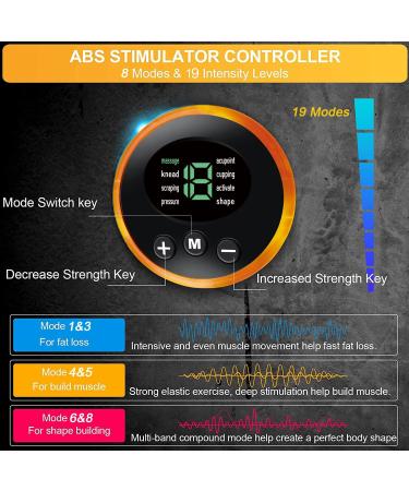 LEMEG EMS Training Device | Effective Belly Trainer & Abdominal Muscle Toner | 8 Modes & 19 Intensities for Ultimate Home Fitness - Buy Online on GoSupps.com