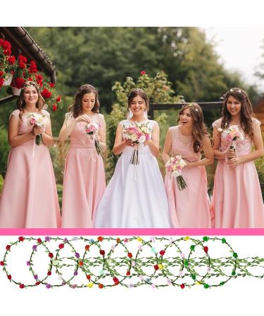 100 Pcs Assorted Colored Flower Crown Headbands for Women - Bohemian Floral Garland Headpiece for Wedding, Festival, Photography Props - Buy Online on GoSupps.com