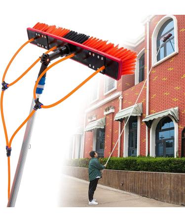 Window Cleaning Pole Water Fed Telescopic Brush Extendable Cleaner Conservatory Roof Suitable for Photovoltaic Panel Cleaning Trucks-12m/ 40ft Roof Cleaning Tools Window Cleaner Kit 35cm Brush Head 9M/30FT
