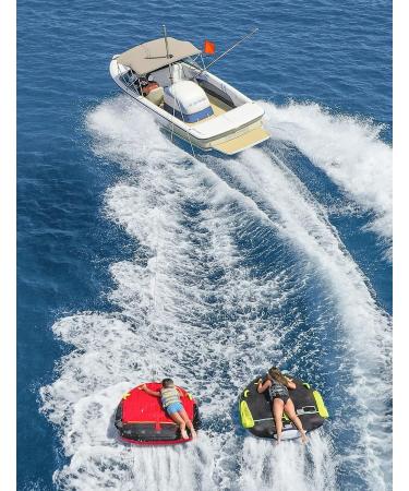 Kemimoto Orange Water Ski Flag with Adjustable Pole - Skier Down Flag for Boat, Swimmers, Surfers - Buy Online on GoSupps.com