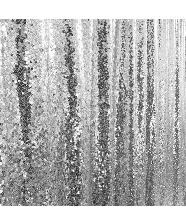 TRLYC Shiny Sequin Backdrop Curtains for Wedding Party Decor - 2 Panels, Silver, W2xH8FT - Buy Online on GoSupps.com