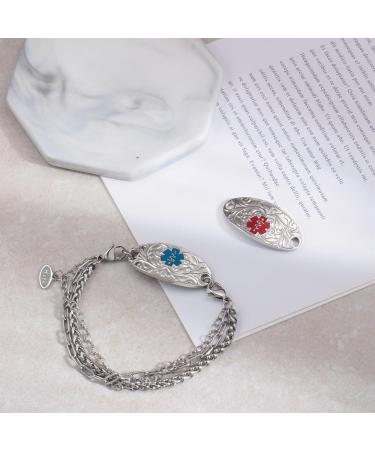 Customized Medical Alert ID Chain Bracelet for Women - Free Engraving Personalized Emergency Identification - 6 to 9 Inch White Medical Alert Jewelry - Buy Online on GoSupps.com