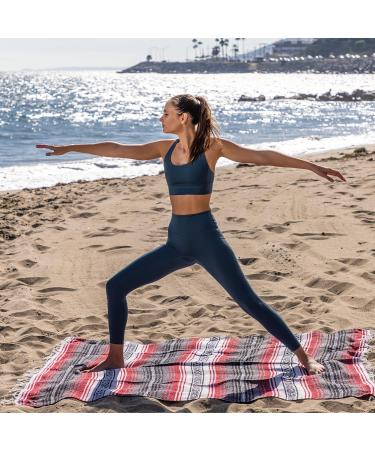 Benevolence LA Authentic Mexican Blanket - Handwoven Yoga, Beach, Picnic Throw - Mojave Red, 50x70 inches - Buy Online on GoSupps.com