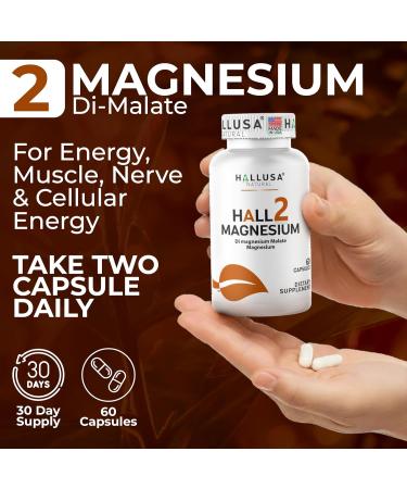 Magnesium Malate Capsules 1500 mg (Di-Magnesium Malate) | Energy Support Muscle Function Nerve Support & Cellular Energy | Magnesium Supplement | Non GMO Gluten Free | 60 Capsules - Buy Online on GoSupps.com
