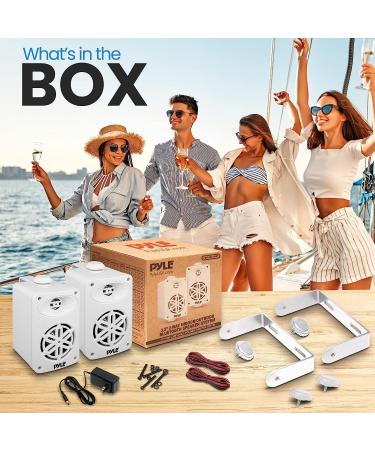 PyleUsa Bluetooth Indoor Outdoor Speakers Pair - 200 Watt Waterproof 3.5 Dual Speaker System - White - PDWRBT36WT - Buy Online on GoSupps.com