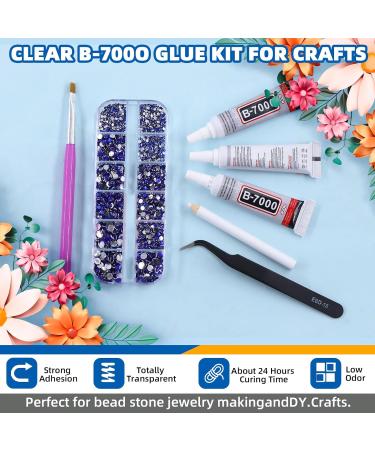 GLARKS B7000 Jewelry Adhesive Glue with Rhinestone Gems Kit 2600Pcs Dark Blue Rhinestones with Gems Adhesive Flat Back Gems Crystal Rhinestones with 6Pcs Dotting Tools for Craft Nail Art - Buy Online on GoSupps.com