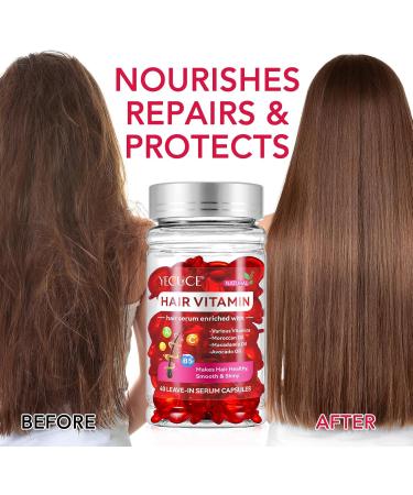 Hair Vitamin Serums Capsules for Women | Hair Growth Treatment with Argan & Avocado Oils | No Rinse Formula | 40 Capsules - Shop Now - Buy Online on GoSupps.com