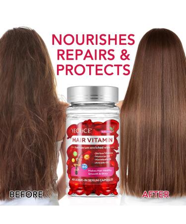Hair Styling Treatment Capsules - Anti-Frizz Serum with Vitamins A C E & Moroccan Oils for Dry Hair - 2 Fl Oz - Buy Online on GoSupps.com