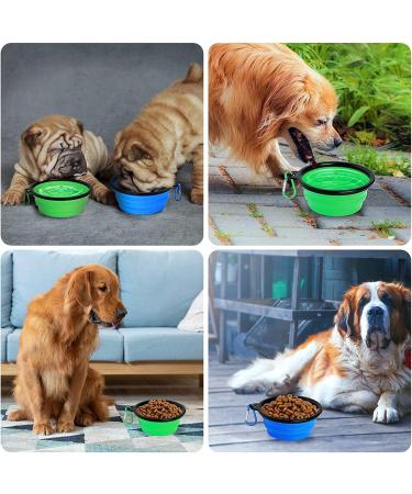 Vigime Foldable Dog Bowl Set - Portable Travel Water Bowls for Dogs & Cats (5PCs 350ml) with Carabiner Hook - Ideal for Hiking Walking and Outdoor Adventures - Buy Online on GoSupps.com