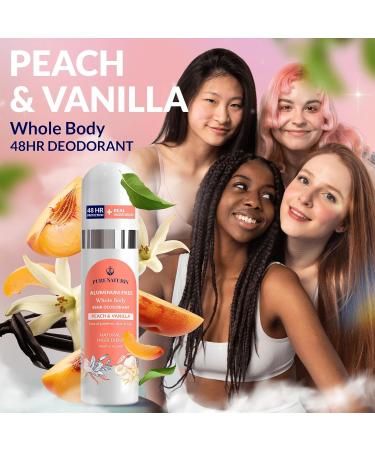 Whole Body Deodorant Spray | Natural Deodorant for Men & Women | 48HR Aluminum-Free Protection | Large 4.05 Fl Oz | Peach & Vanilla Blossom - Buy Online on GoSupps.com
