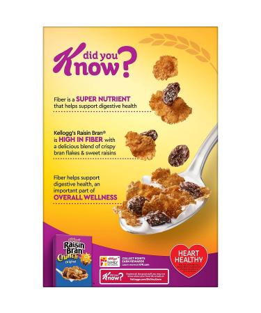 Kellogg's Raisin Bran High-Fiber Cereal 16.6oz Box - Heart Healthy Breakfast Cereal - Buy Online on GoSupps.com