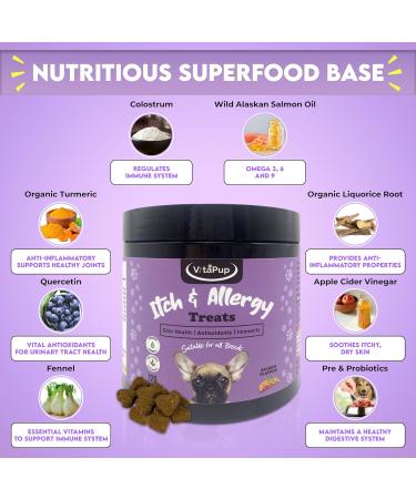 VitaPup Itch & Allergy Treats for Dogs - Seasonal Itching Relief - Stop Licking & Scratching - Immunity Support - Anti-Allergy Formula - Buy Online on GoSupps.com