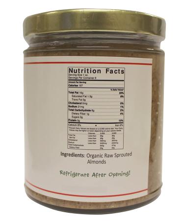 Jiva Organics Creamy Raw Sprouted Almond Butter - Unsalted 8 oz | Organic Nut Butter - Buy Online on GoSupps.com