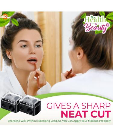 2pk Dual Makeup Sharpener for Eye, Lip, and Eyebrow Pencils - Big & Small Holes Eyeliner Sharpener - Buy Online on GoSupps.com