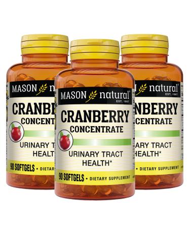 MASON NATURAL Cranberry 12:1 Concentrate with Vitamin C & E Supports Immune & Urinary Health 90 Capsules Pack of 3