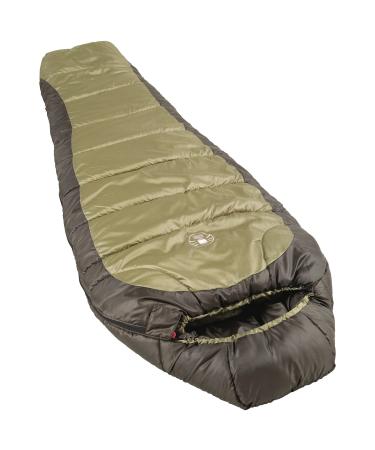 Coleman North Rim Cold-Weather Mummy Sleeping Bag, 0F Sleeping Bag for Big & Tall Adults, No-Snag Zipper with Adjustable Hood for Warmth and Ventilation