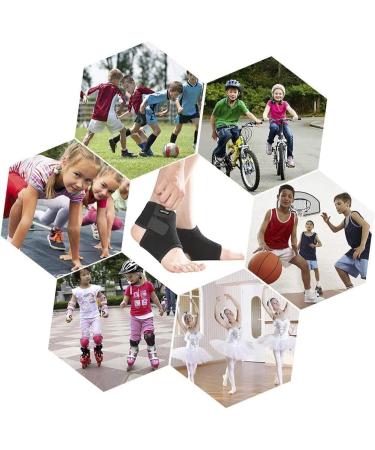 Ontyzz Adjustable Ankle Bandage for Children - Elastic Support for Football Basketball Cycling Running & Dancing - 1 Pair Black - Buy Online on GoSupps.com