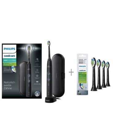 Philips Sonicare Protective Clean 4500 Electrical toothbrush with sound technology HX6830/53 & Optimal White - Aufleckbrushes 4 pieces including optimal white plug -in brushes