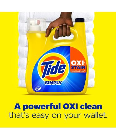 Tide Simply Oxi Boost + Ultra Stain Release - Tough on Stains Whitens & Brightens - 151 fl oz - Refreshing Breeze Scent - 107 Loads - International Shipping Available - Buy Online on GoSupps.com