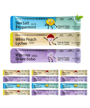 Mouthwash Sachets 15 Oral Care Sachets | Long-Lasting Freshness Fruity Flavor for Daily Use in Bathrooms and Hotels for Adults