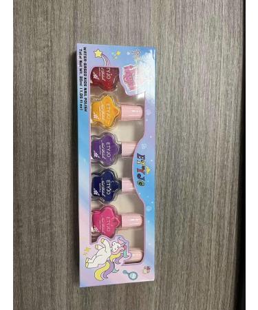 ETYJO Girls Nail Varnish Set - Non-Toxic 6 Colors Peel-Off Water-Based Kids Nail Polish Kit - Ideal Gift for Girls, Toddlers, Teens - B-Candy - Buy Online on GoSupps.com