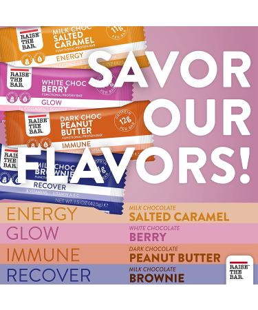 Raise the Bar Glow White Chocolate Berry Nutrition Bars - 16 x 1.5oz Packs - Buy Online on GoSupps.com
