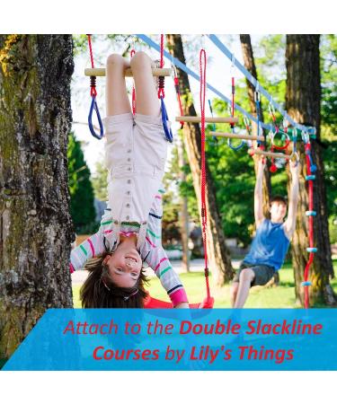 Lily's Things Trapeze Swing Bar with Gymnastic Rings - Ninja Warrior Accessories for Kids - Easy Attachment to Home Playground Equipment - Buy Online on GoSupps.com