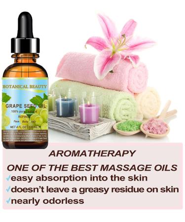 Botanical Beauty GRAPE SEED OIL 100% Pure Natural Undiluted Refined Cold Pressed Carrier Oil for Face Skin Body Hair Massage Lip Nails. (4 Fl Oz 120 ml) 4 Fl Oz (Pack of 1) - Buy Online on GoSupps.com