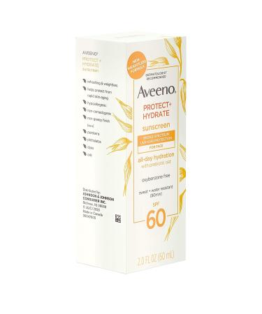 Aveeno Protect + Hydrate Face Sunscreen Lotion SPF 60 with Prebiotic Oat | Paraben-Free, Oil-Free, Oxybenzone-Free | 2 fl. oz - Buy Online on GoSupps.com