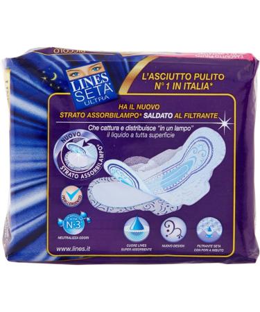 Acquista Lines Assorbenti Seta Ultra Notte con Ali - Pacco da 8 12 o 30 Pezzi | Consegna Internazionale - Buy Online on GoSupps.com