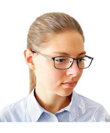 Elegant Mini Metal Reading Glasses - Rectangular Stainless Steel Frame | Free Case | Unisex 1.0 Diopters - Buy Online on GoSupps.com