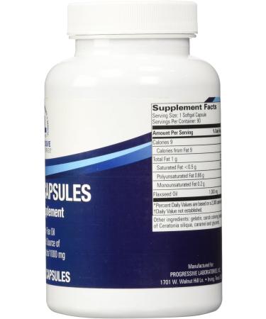 Buy Progressive Labs Flax Oil Capsules - 1000 mg 90 Count | Premium Omega-3 Supplement for Health | International Shipping Available - Buy Online on GoSupps.com