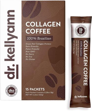 Dr. Kellyann's Grass-Fed Collagen Instant Coffee (15 Packets) - Keto & Paleo Friendly - Sugar, Dairy, Grain-Free - Brazilian Slimming Collagen Coffee - Buy Online on GoSupps.com