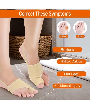 Bunion Corrector Set for Women and Men - Toe Separator Pads for Pain Relief - Day & Night Support Splint for Bunions & Crooked Toes - One Size, 1 Pair Beige - Buy Online on GoSupps.com